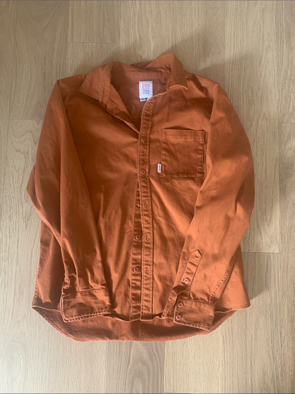 Topo Designs Rustic Orange Casual Button-Down Shirt